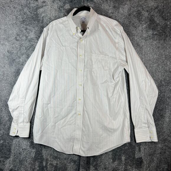 Brooks Brothers Original Polo Button Down Shirt Mens 16-35 Supima Striped Formal - Picture 1 of 7